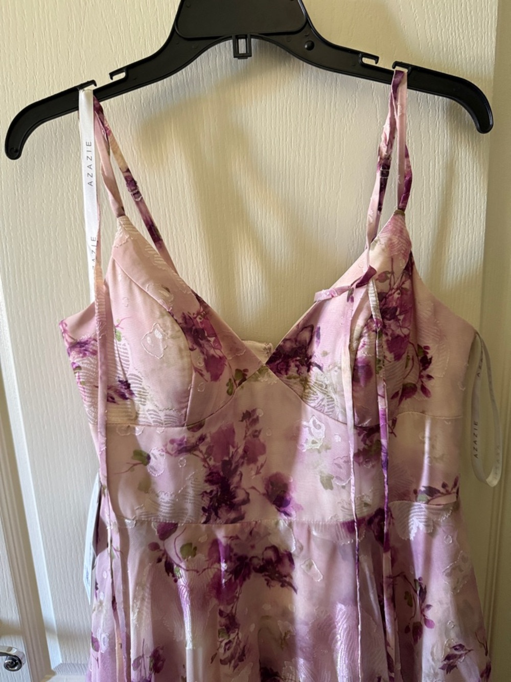Azazie Pink & Purple Floral flowy Dress